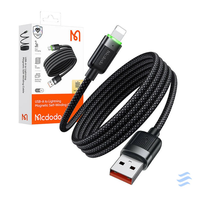 Mcdodo CA 6000 USB A to Lightning cable 3A self winding USB C to Lightning