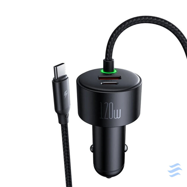 Mcdodo CC 0370 car charger USB C Lightning 120W retractable cables Car chargers
