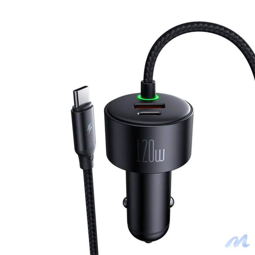 Mcdodo CC-0370 car charger, USB-C, Lightning, 120W, retractable cables