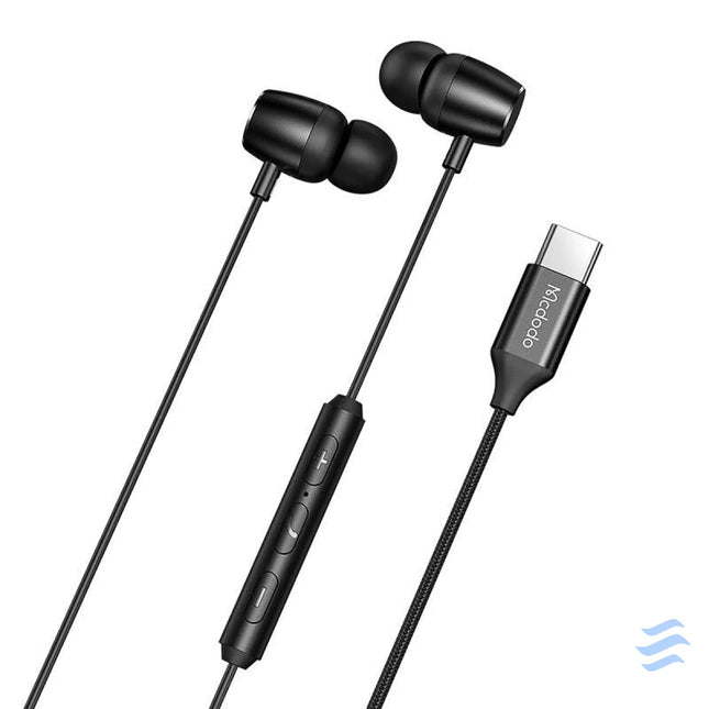 Mcdodo HP 1050 in ear wired headphones USB C (black) Wired