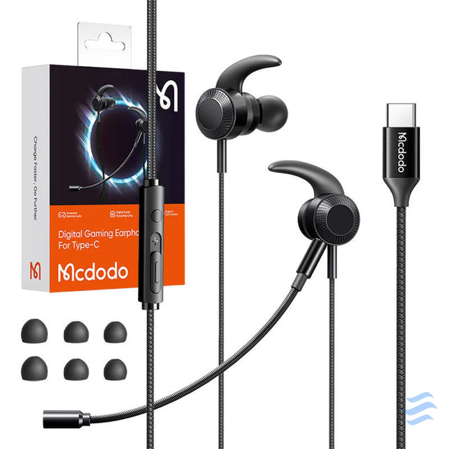 Mcdodo HP 1340 gaming headphones with microphone USB C (black) Wired