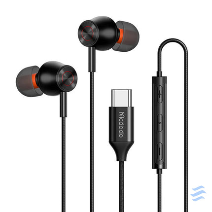 Mcdodo HP 3490 in ear wired headphones USB C (black) Wired