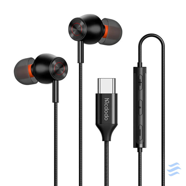 Mcdodo HP 3490 in ear wired headphones USB C (black) Wired