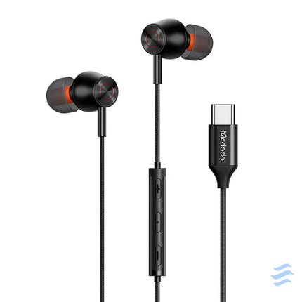 Mcdodo HP 3490 in ear wired headphones USB C (black) Wired