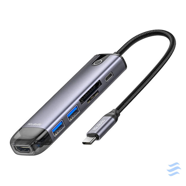 Mcdodo HU 7420 6 in 1 USB C Hub (USB C USB3.0*2 SD TF HDMI) Hubs