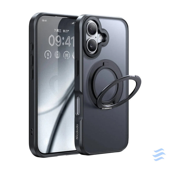 McDodo PC 4931 MagSafe case for iPhone 16 Plus with stand (black) Protective cases for smartphones