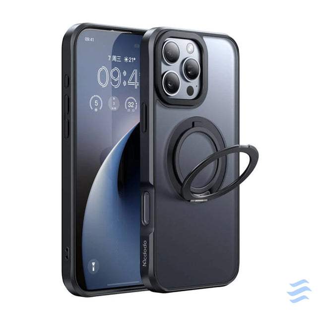 McDodo PC 4932 MagSafe case for iPhone 16 Pro with stand (black) Protective cases for smartphones