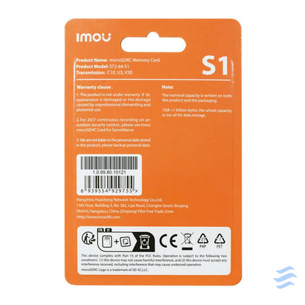 Memory card Imou microSD (UHS I SDXC 10/U3/V30 95/38) Memory cards