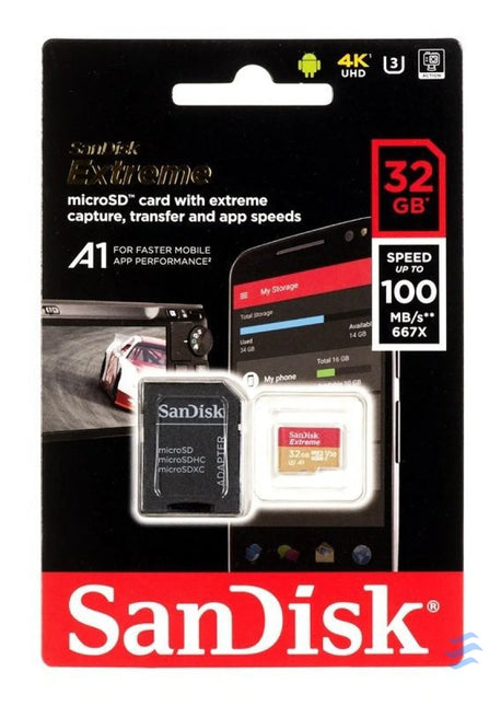 Memory card SanDisk Extreme microSDHC 32GB 100/60 MB/s V30 A1 U3 4K (SDSQXAF 032G GN6MA) Memory cards
