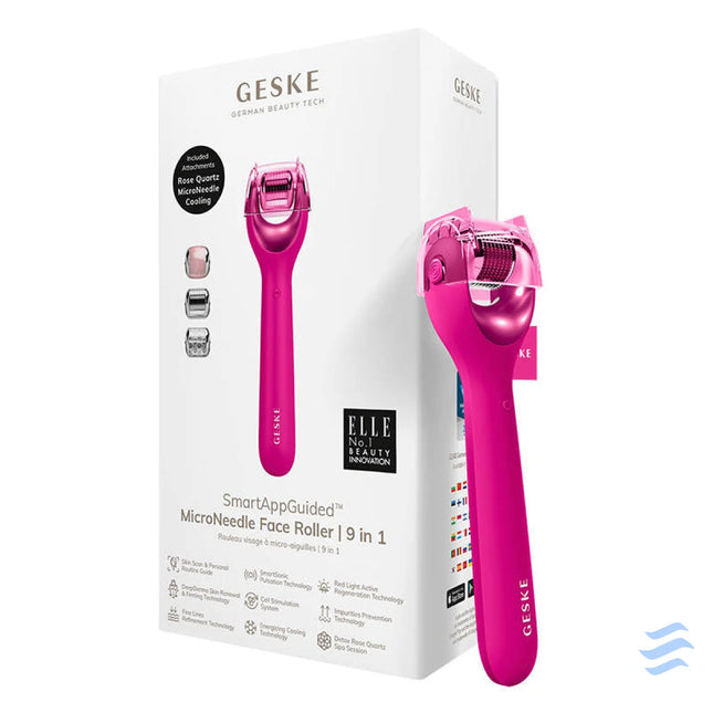 Micro Needle Face Roller 9in1 Geske with APP (magenta) Massagers