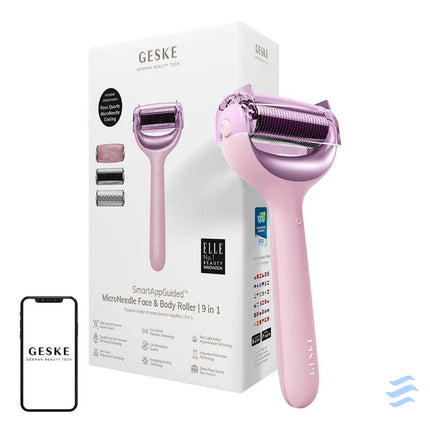 MicroNeedle Face&Body Roller 9in1 Geske with APP (pink) Massagers