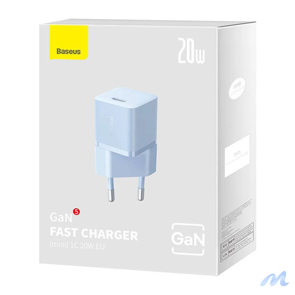 Mini wall charger Baseus GaN5 20W (blue)