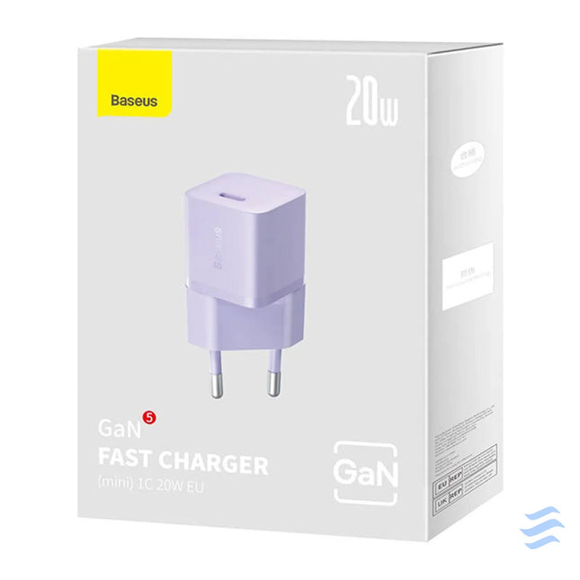 Mini wall charger Baseus GaN5 20W (purple) mains chargers