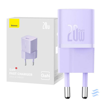 Mini wall charger Baseus GaN5 20W (purple) mains chargers