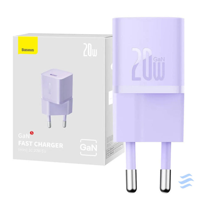 Mini wall charger Baseus GaN5 20W (purple) mains chargers