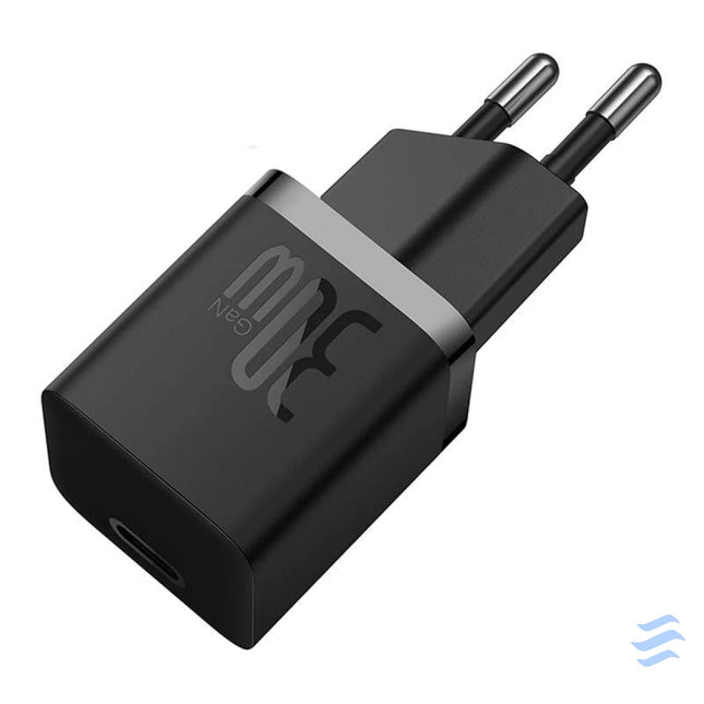 Mini wall charger Baseus GaN5 30W (black) mains chargers