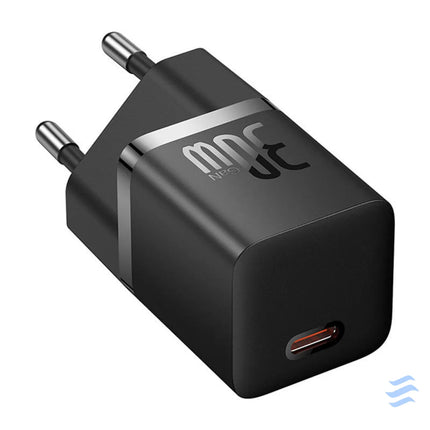 Mini wall charger Baseus GaN5 30W (black) mains chargers
