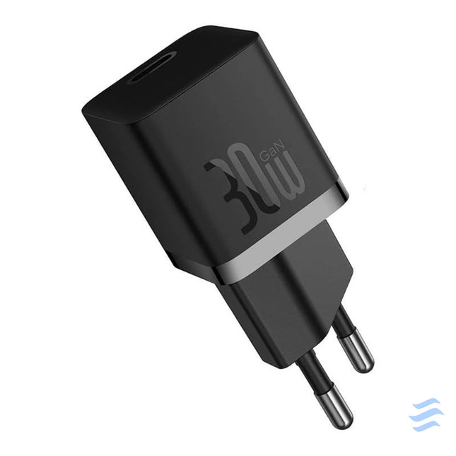 Mini wall charger Baseus GaN5 30W (black) mains chargers