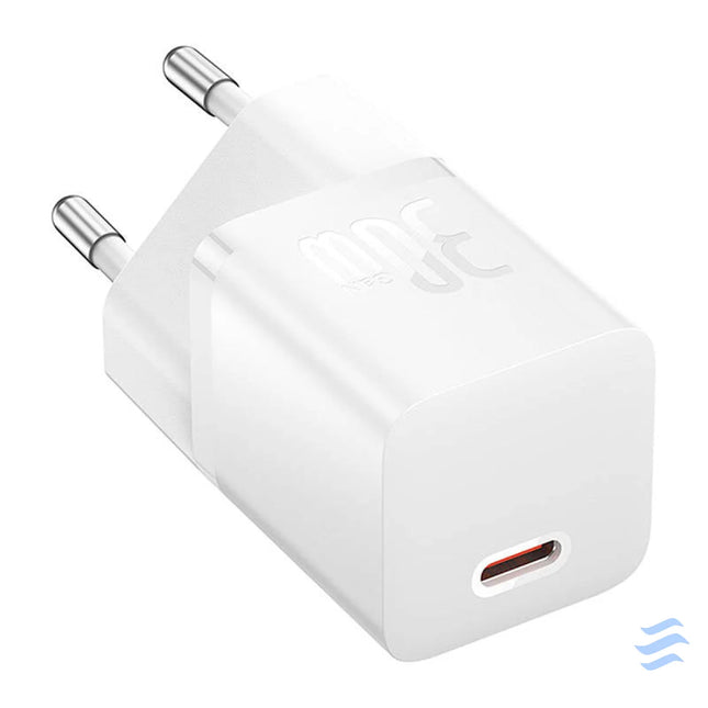 Mini wall charger Baseus GaN5 30W (white) mains chargers