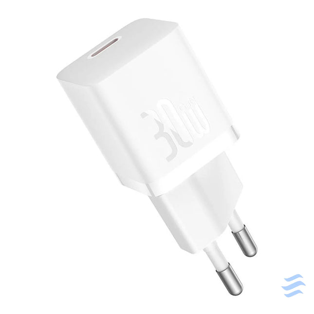 Mini wall charger Baseus GaN5 30W (white) mains chargers