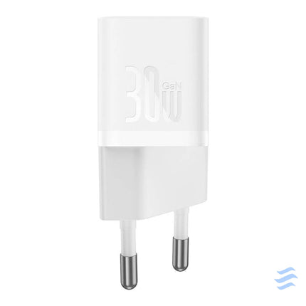 Mini wall charger Baseus GaN5 30W (white) mains chargers