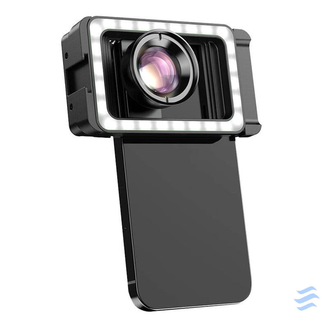 Mobile lens APEXEL APL HB100FL23 100mm macro with LED (black) Phone lenses
