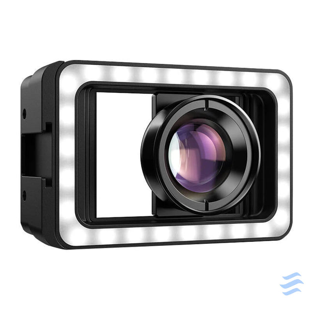 Mobile lens APEXEL APL HB100FL23 100mm macro with LED (black) Phone lenses
