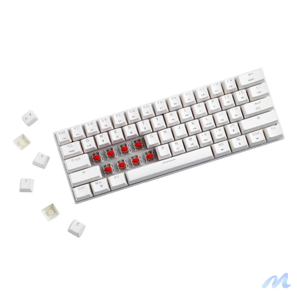 Motospeed SK62 Wireless Mechanical Keyboard White (blue switches)