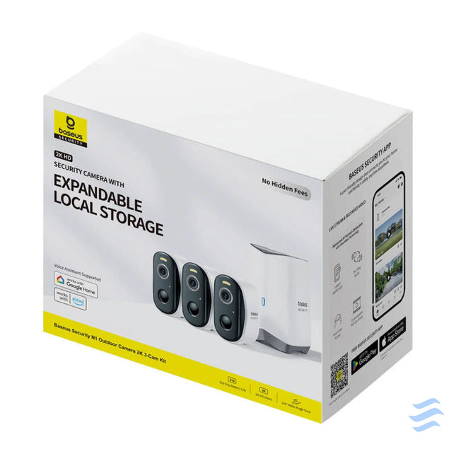N1 Baseus 2K outdoor camera set of 3 (white) IP cameras