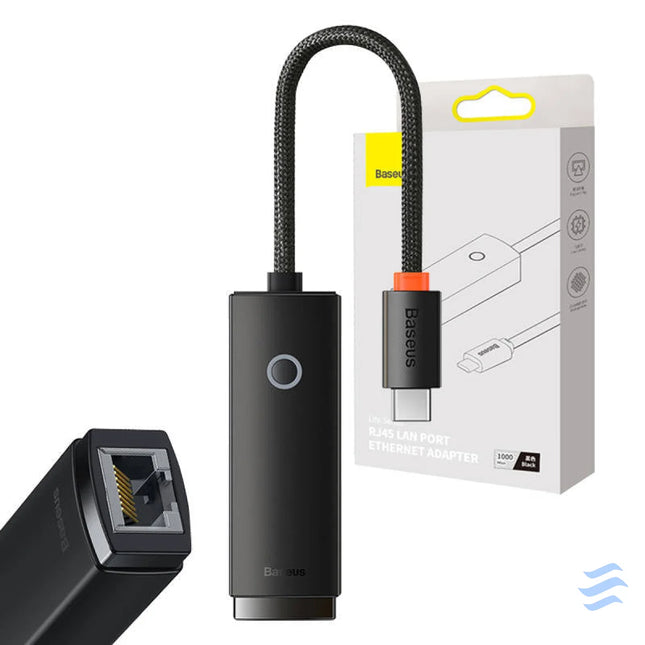 Network adapter Baseus Lite Series USB C to RJ45 (black) Adapters connectors and converters
