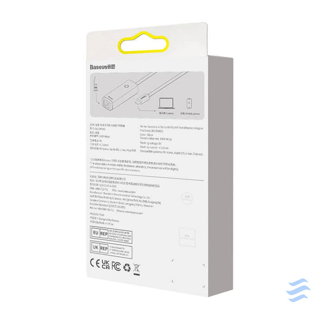 Network adapter Baseus Lite Series USB C to RJ45 (black) Adapters connectors and converters