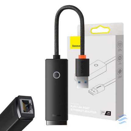 Network adapter Baseus Lite Series USB to RJ45 (black) Adapters connectors and converters