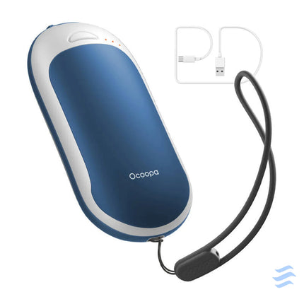 Ocoopa HotPal PD 5000 mAh hand warmer with powerbank function USB C white blue Hand warmers