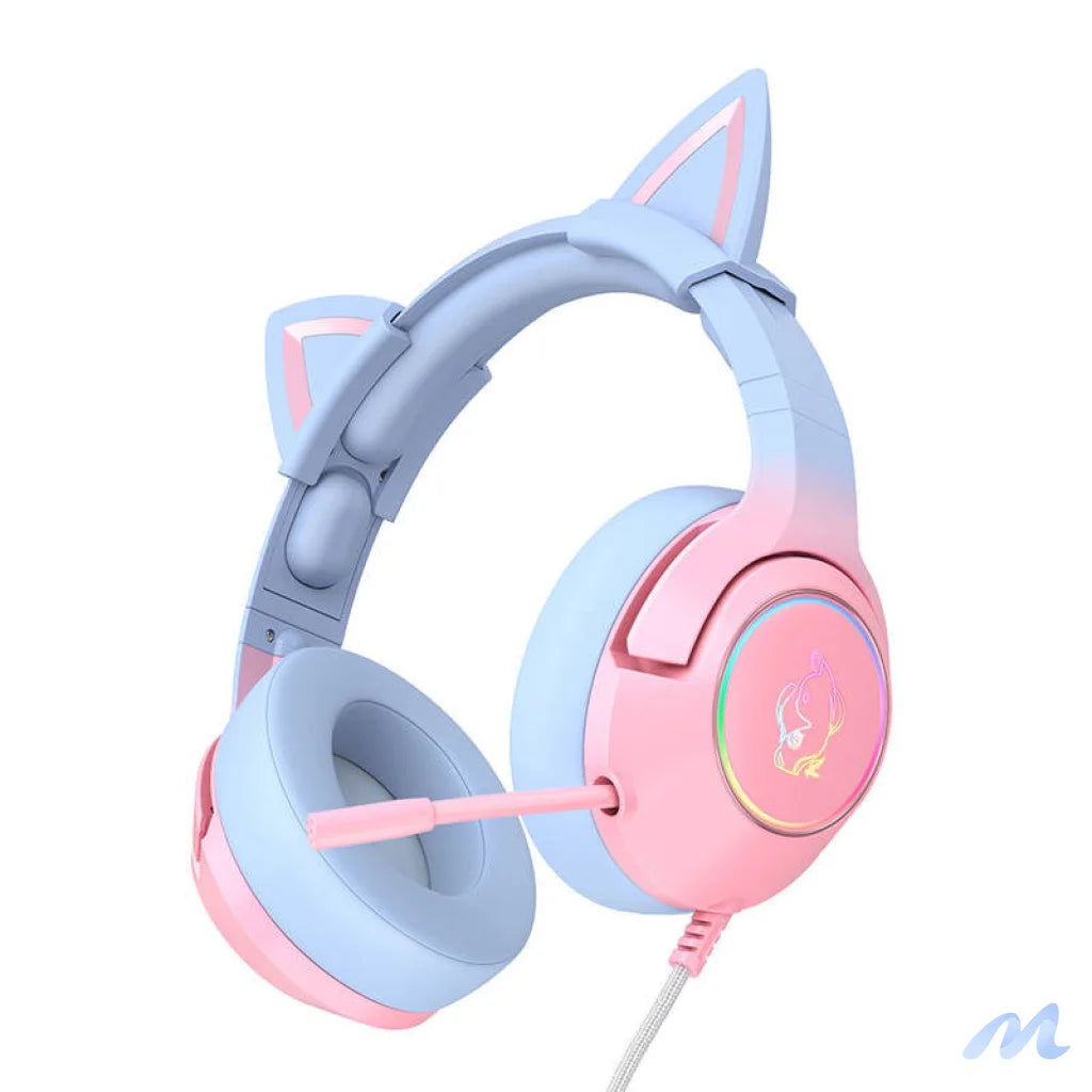 ONIKUMA K9 Pink and Blue Gaming Headphones