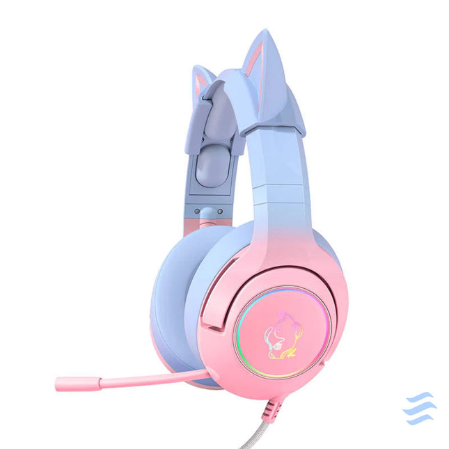 ONIKUMA K9 Pink and Blue Gaming Headphones Over ear