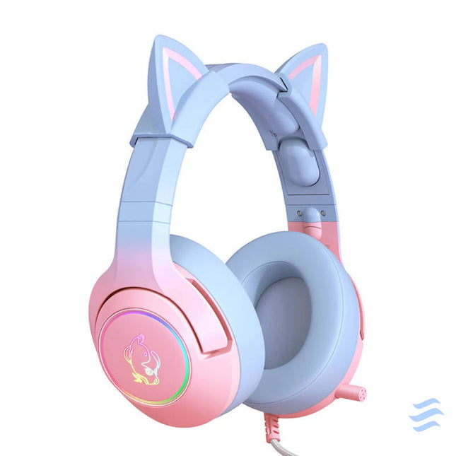 ONIKUMA K9 Pink and Blue Gaming Headphones Over ear