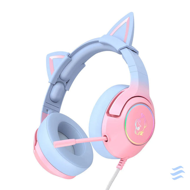 ONIKUMA K9 Pink and Blue Gaming Headphones Over ear