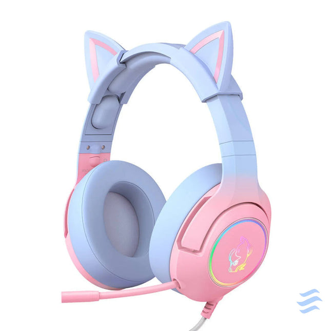 ONIKUMA K9 Pink and Blue Gaming Headphones Over ear