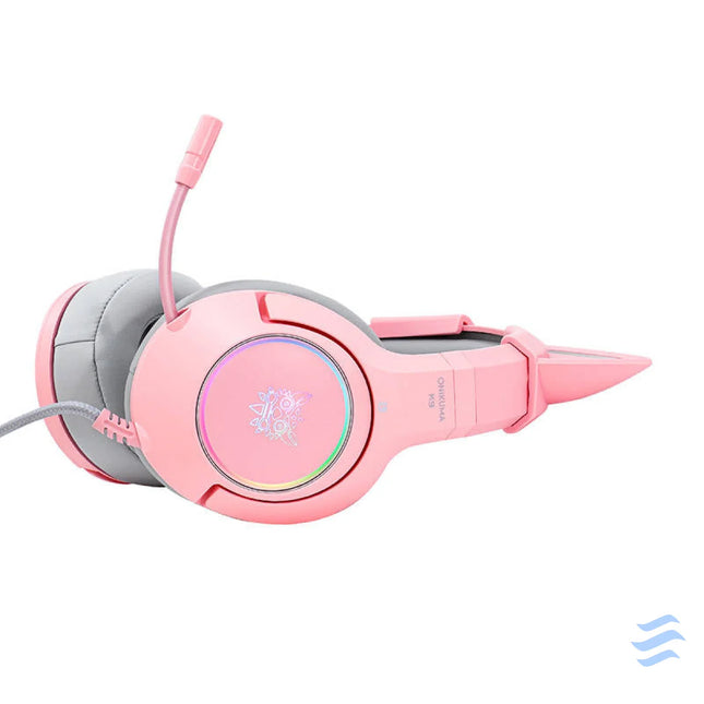 ONIKUMA K9 Pink RGB Gaming Headphones Over ear