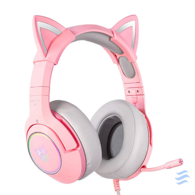 ONIKUMA K9 Pink RGB Gaming Headphones Over ear