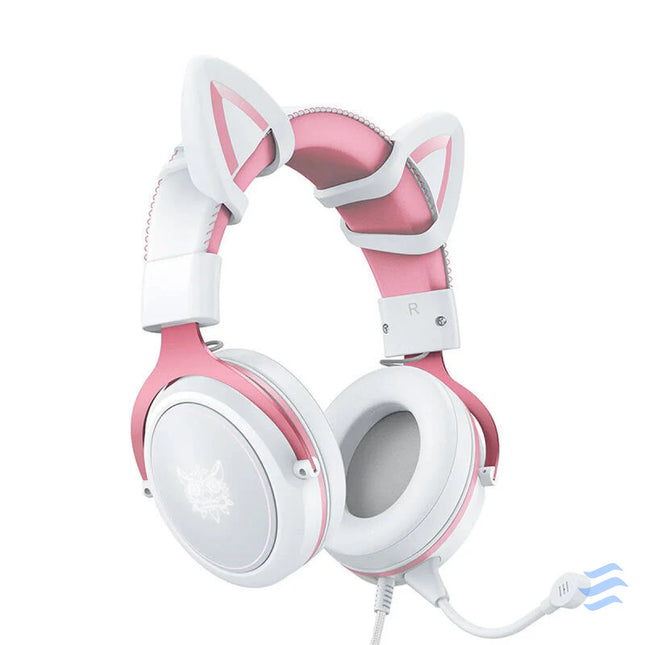 ONIKUMA X10 White/Pink/Cat Ears Gaming Headphones Wired