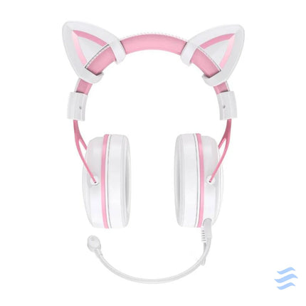 ONIKUMA X10 White/Pink/Cat Ears Gaming Headphones Wired