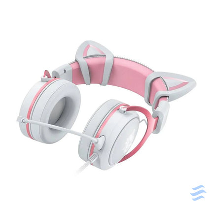 ONIKUMA X10 White/Pink/Cat Ears Gaming Headphones Wired