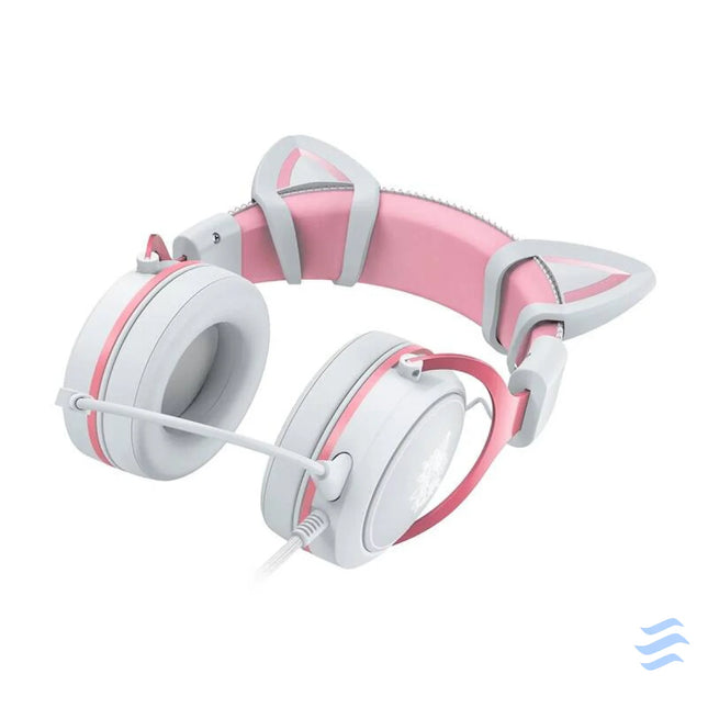 ONIKUMA X10 White/Pink/Cat Ears Gaming Headphones Wired