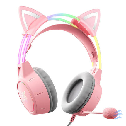 ONIKUMA X15Pro Gaming Headphones Pink/Cat Ears Wired