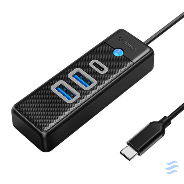 Orico Hub USB C to 2x USB 3.0 + USB C 5 Gbps 0.15m (Black) Hubs
