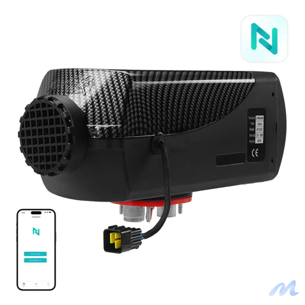 Parking heater Blitzwolf BW-AH-S2-BT, 5kw, 12V, app-controlled with standard banana interface + controller with display + Bluetooth