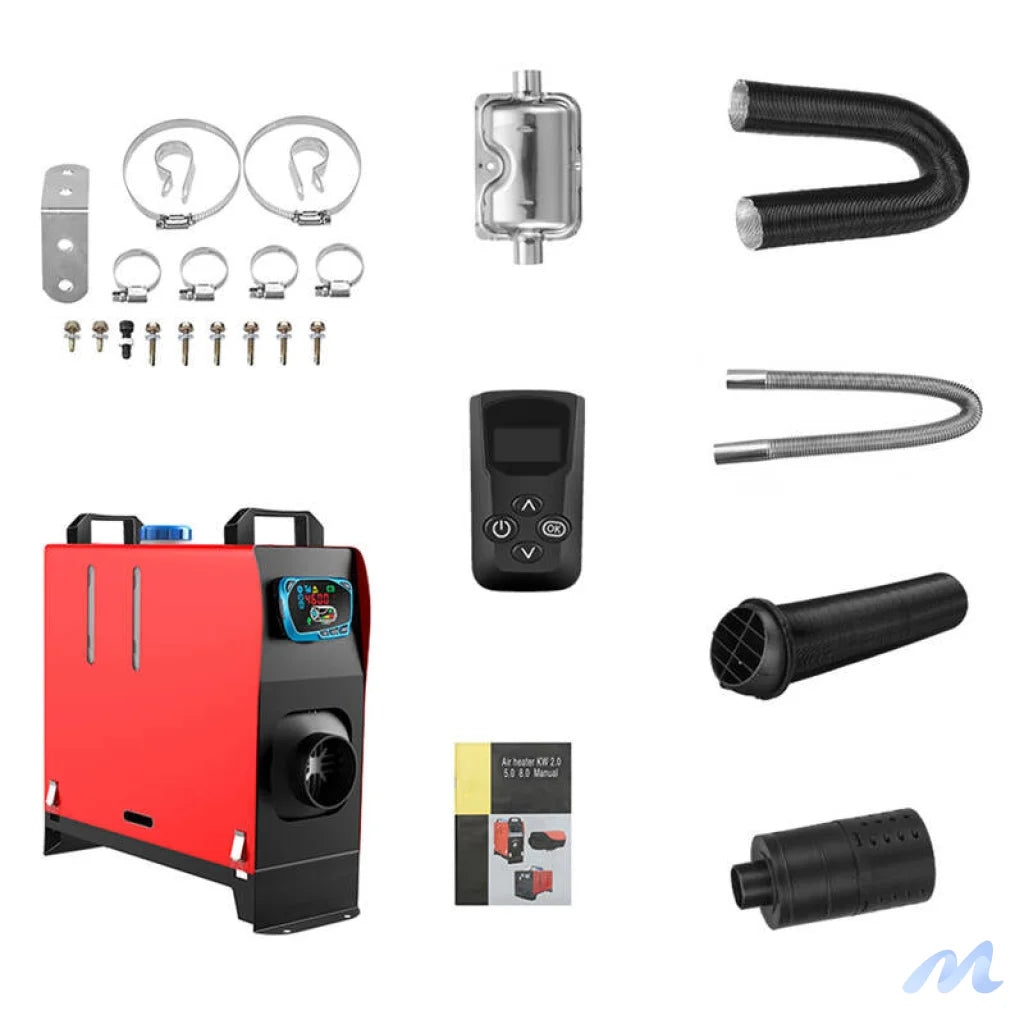 Parking heater Blitzwolf BW-AH-V2-BT, 5kw, 12V, app-controlled with standard banana interface + controller with display + Bluetooth