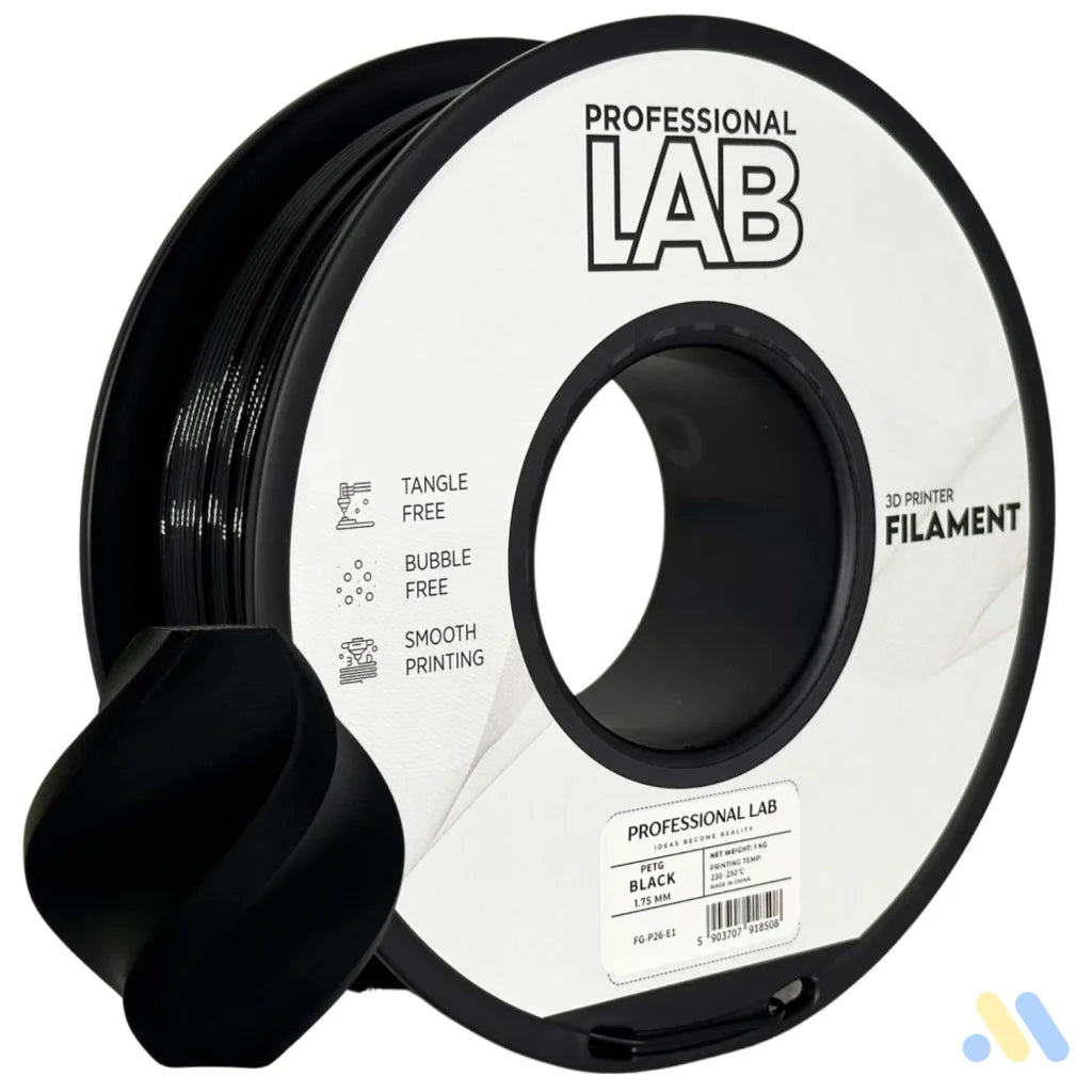PETG combines the strength of ABS with the ease of PLA. It's slightly flexible, highly durable, and resistant to moisture and chemicals – great for functional and outdoor prints.