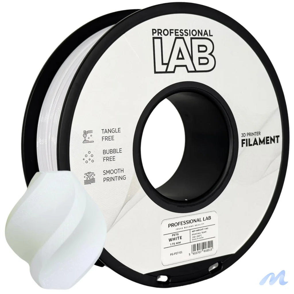 PETG combines the strength of ABS with the ease of PLA. It's slightly flexible, highly durable, and resistant to moisture and chemicals – great for functional and outdoor prints.